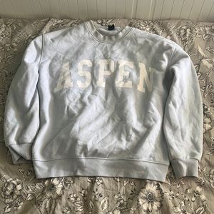 medium light blue Aspen sweatshirt!